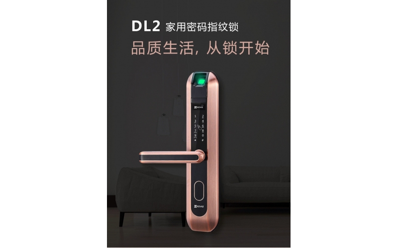 海康威视萤石DL2指纹锁家用防盗门锁 电子锁密码锁大门防盗锁
